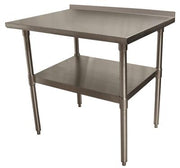 BK Resources 30" x 24" 18 Gauge Stainless Steel Work Table with Undershelf & 1.5" Riser – Prep Table - Donut-Equipment.com