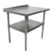 BK Resources 36" x 24" 18 Gauge Stainless Steel Work Table with Undershelf & 1.5" Riser – Prep Table - Donut-Equipment.com