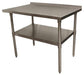 BK Resources 48" x 24" 18 Gauge Stainless Steel Work Table with Undershelf & 1.5" Riser – Prep Table - Donut-Equipment.com