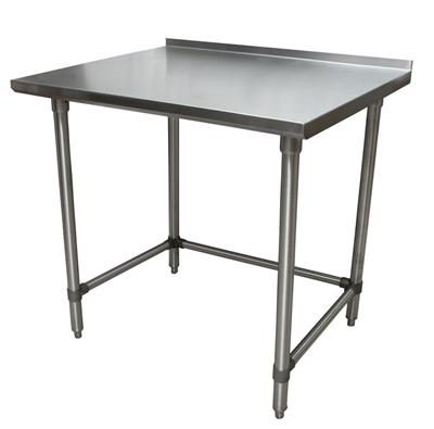 BK Resources 48" x 24" 18 Gauge Stainless Steel Work Table with Open Base & 1.5" Riser – Prep Table - Donut-Equipment.com