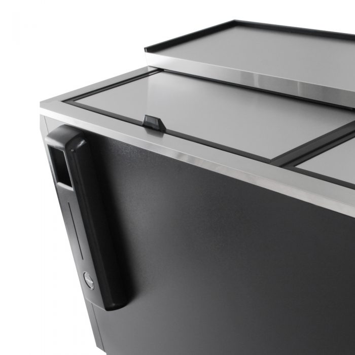 Turbo Air TBC-95SB-N 95" Forced Air Bottle Cooler - Holds (912) 12 oz Bottles, Black Laminated Exterior, 115v - Donut-Equipment.com