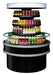 Turbo Air TIOM-48RRB-N 48" Black Vertical Round Island Open Air Cooler with (4) Levels, 220v/1ph - Donut-Equipment.com