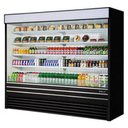 Turbo Air TOM-96EB-N 93" Black Vertical Open Air Cooler w/ (5) Levels, 220v/1ph - Donut-Equipment.com
