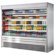 Turbo Air TOM-96ES-N 92 7/8" Stainless Steel Vertical Open Air Cooler with (5) Levels, 220v/1ph - Donut-Equipment.com