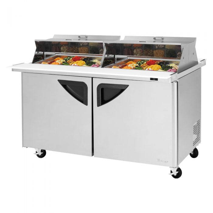 Turbo Air TST-60SD-24-N-DS 60" 2 Door Mega Top Dual Sided Refrigerated Sandwich Prep Table - Donut-Equipment.com