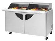 Turbo Air TST-60SD-24-N-SL 60" 2 Door Mega Top Sliding Lid Refrigerated Sandwich Prep Table - Donut-Equipment.com
