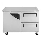Turbo Air TUR-48SD-D2-N 48 1/4" W Undercounter Refrigerator w/ 2 Sections, 1 Door & 2 Drawers - Donut-Equipment.com