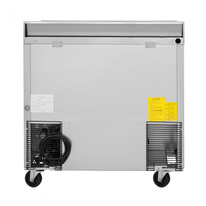 Turbo Air TWR-36SD-N6 36 1/4" Super Deluxe Worktop Refrigerator w/ (1) Section, 1 Solid Door - Donut-Equipment.com