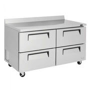 Turbo Air TWR-60SD-D4-N 60 1/4" Super Deluxe Worktop Refrigerator w/ (2) Sections, 4 Drawers - Donut-Equipment.com