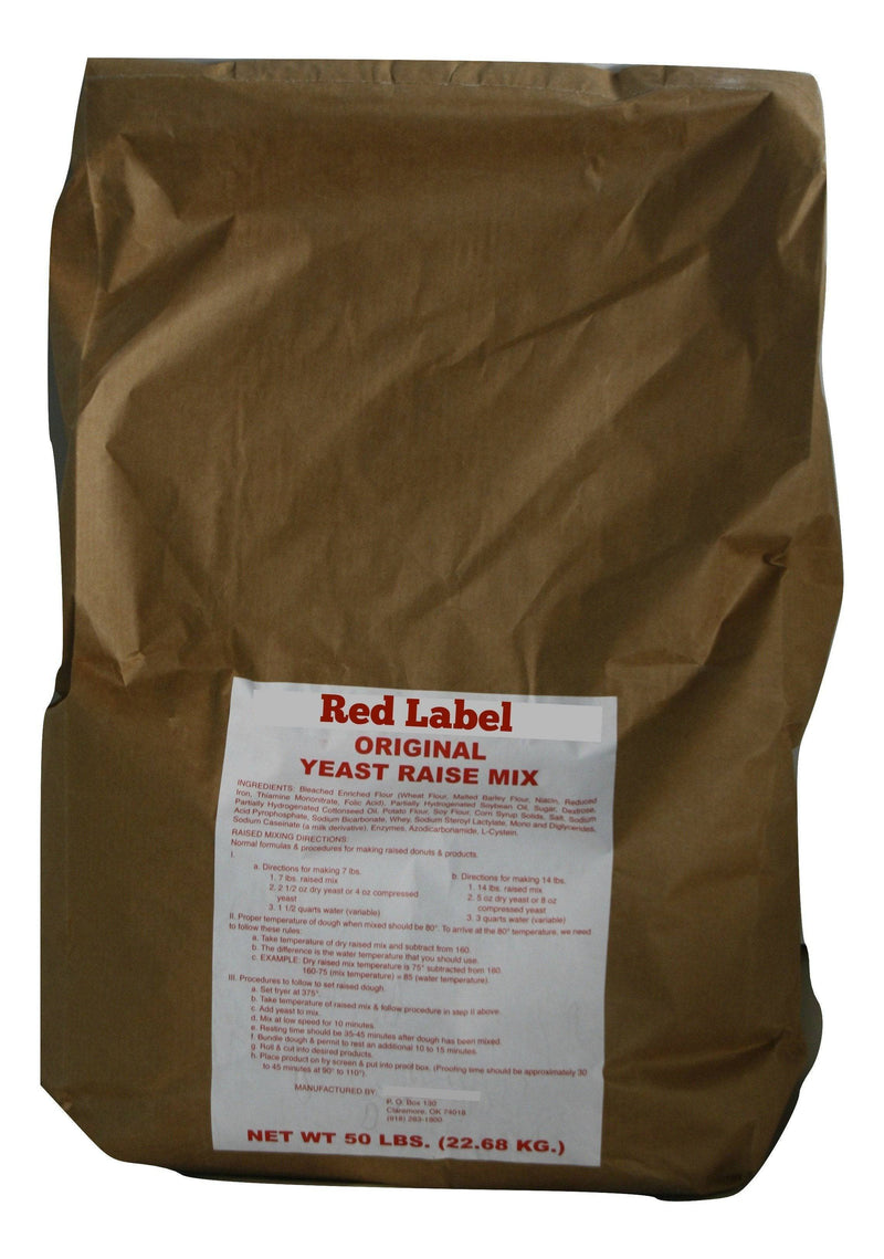 50# Red Label Yeast Raised Donut Mix - Donut-Equipment.com