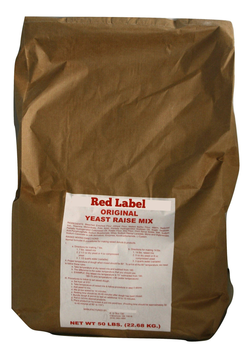 50# Red Label Yeast Raised Donut Mix - Donut-Equipment.com
