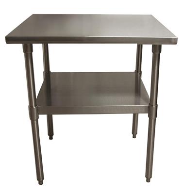 BK Resources 24" x 24" 18 Gauge Stainless Steel Work Table with Galvanized Undershelf – Prep Table - Donut-Equipment.com
