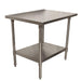 BK Resources 30" x 24" 18 Gauge Stainless Steel Work Table with Galvanized Undershelf – Prep Table - Donut-Equipment.com