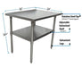 BK Resources 36" x 24" 18 Gauge Stainless Steel Work Table with Galvanized Undershelf – Prep Table - Donut-Equipment.com