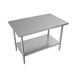 BK Resources 48" x 24" 18 Gauge Stainless Steel Work Table with Galvanized Undershelf – Prep Table - Donut-Equipment.com