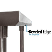BK Resources 48" x 24" 18 Gauge Stainless Steel Work Table with Galvanized Undershelf – Prep Table - Donut-Equipment.com