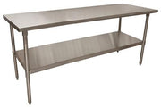 BK Resources 72" x 24" 18 Gauge Stainless Steel Work Table with Galvanized Undershelf – Prep Table - Donut-Equipment.com