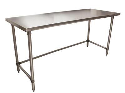 BK Resources 72" x 24" 18 Gauge Stainless Steel Work Table with Open Base – Prep Table - Donut-Equipment.com