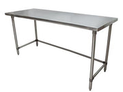 BK Resources 72" x 24" 18 Gauge Stainless Steel Work Table with Open Base – Prep Table - Donut-Equipment.com