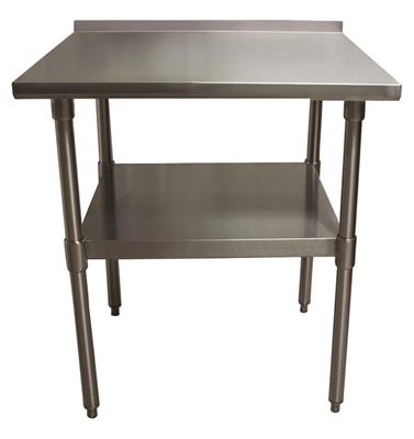 BK Resources 24" x 24" 18 Gauge Stainless Steel Work Table with Undershelf & 1.5" Riser – Prep Table - Donut-Equipment.com