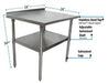 BK Resources 24" x 24" 18 Gauge Stainless Steel Work Table with Undershelf & 1.5" Riser – Prep Table - Donut-Equipment.com