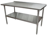 BK Resources 60" x 24" 18 Gauge Stainless Steel Work Table with Undershelf & 1.5" Riser – Prep Table - Donut-Equipment.com