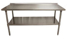 BK Resources 72" x 24" 18 Gauge Stainless Steel Work Table with Undershelf & 1.5" Riser – Prep Table - Donut-Equipment.com
