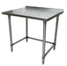 BK Resources 36" x 24" 18 Gauge Stainless Steel Work Table with Open Base & 1.5" Riser – Prep Table - Donut-Equipment.com