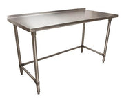 BK Resources 60" x 24" 18 Gauge Stainless Steel Work Table with Open Base & 1.5" Riser – Prep Table - Donut-Equipment.com