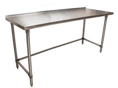 BK Resources 72" x 24" 18 Gauge Stainless Steel Work Table with Open Base & 1.5" Riser – Prep Table - Donut-Equipment.com