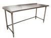 BK Resources 72" x 24" 18 Gauge Stainless Steel Work Table with Open Base & 1.5" Riser – Prep Table - Donut-Equipment.com