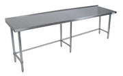 BK Resources 84" x 24" 18 Gauge Stainless Steel Work Table with Open Base & 1.5" Riser – Prep Table - Donut-Equipment.com