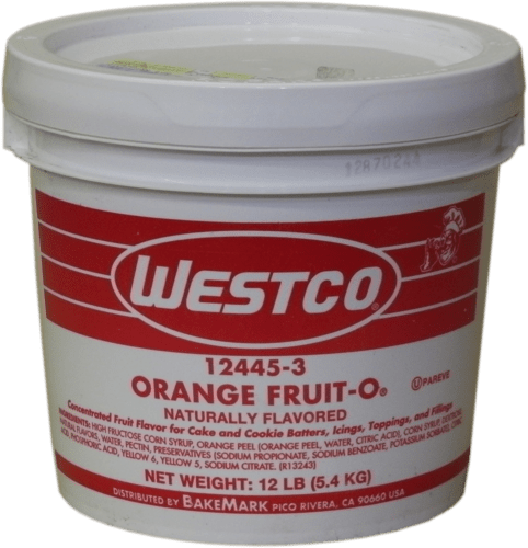 Westco Orange Fruit-O Concentrate Icing Fruit 12# - Donut-Equipment.com