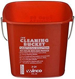 Cleaning Bucket, 3-Quart, Red Sanitizing Solution - Donut-Equipment.com
