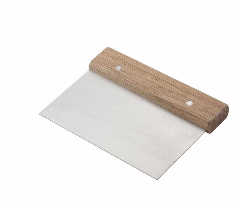 Dough Scraper/Cutter with Wooden Handle - Winco - Donut-Equipment.com