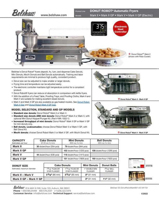 Belshaw Donut Robot® Mark V (Electric) GP for Mini Donuts Only - Donut-Equipment.com