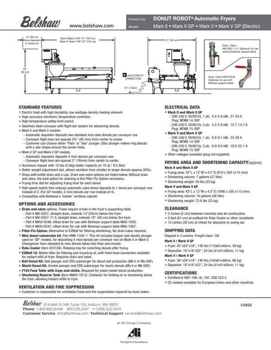 Belshaw Donut Robot® Mark V (Electric) GP for Mini Donuts Only - Donut-Equipment.com