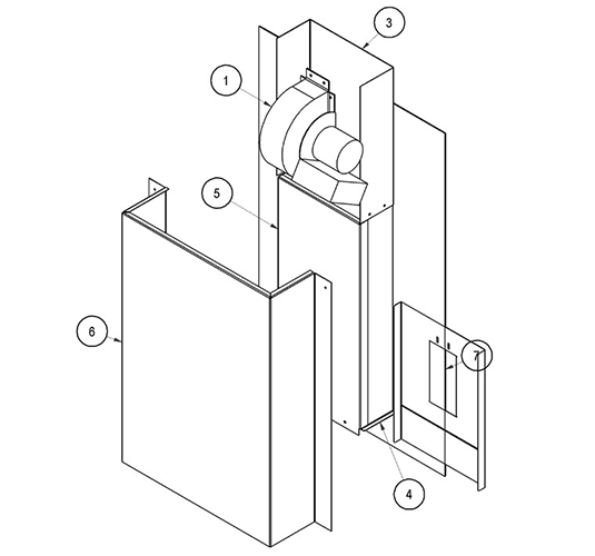 Belshaw Draft Inducer Kit For Gas or Propane Fryers 718L ,724, 734 Used Above 3000ft Altitude