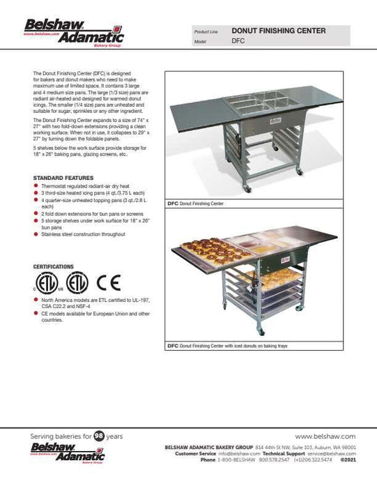 Belshaw Donut Finishing Center - Donut-Equipment.com