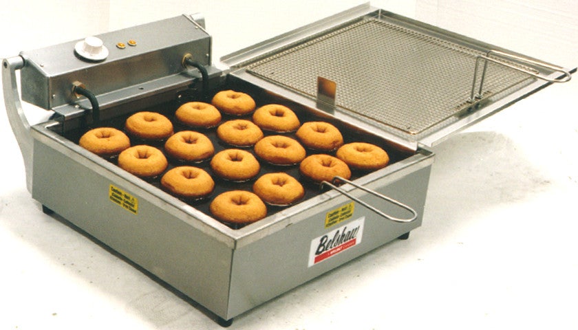 616B Cut-N-Fry for Loukoumades- Includes Depositor, Plunger, Cylinder, Mount, Submerger, 2 screens with handles and Fryer - Donut-Equipment.com